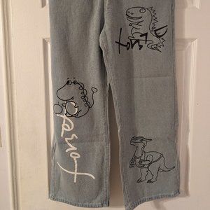 Retro Cartoon Dinosaur Jeans